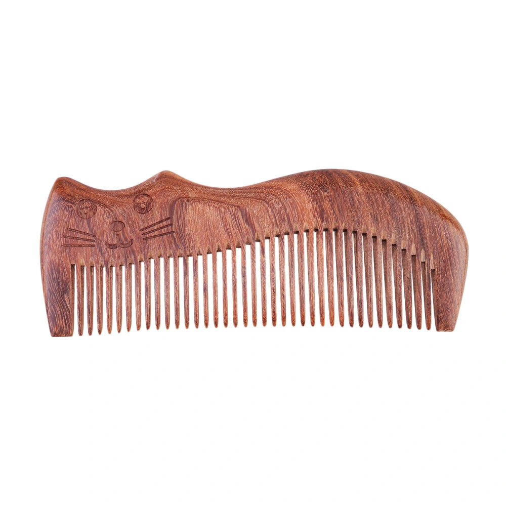 1PC Cat Pattern Wooden Sandalwood Hair Comb Exquisite Massage Comb for Women Lady Girls