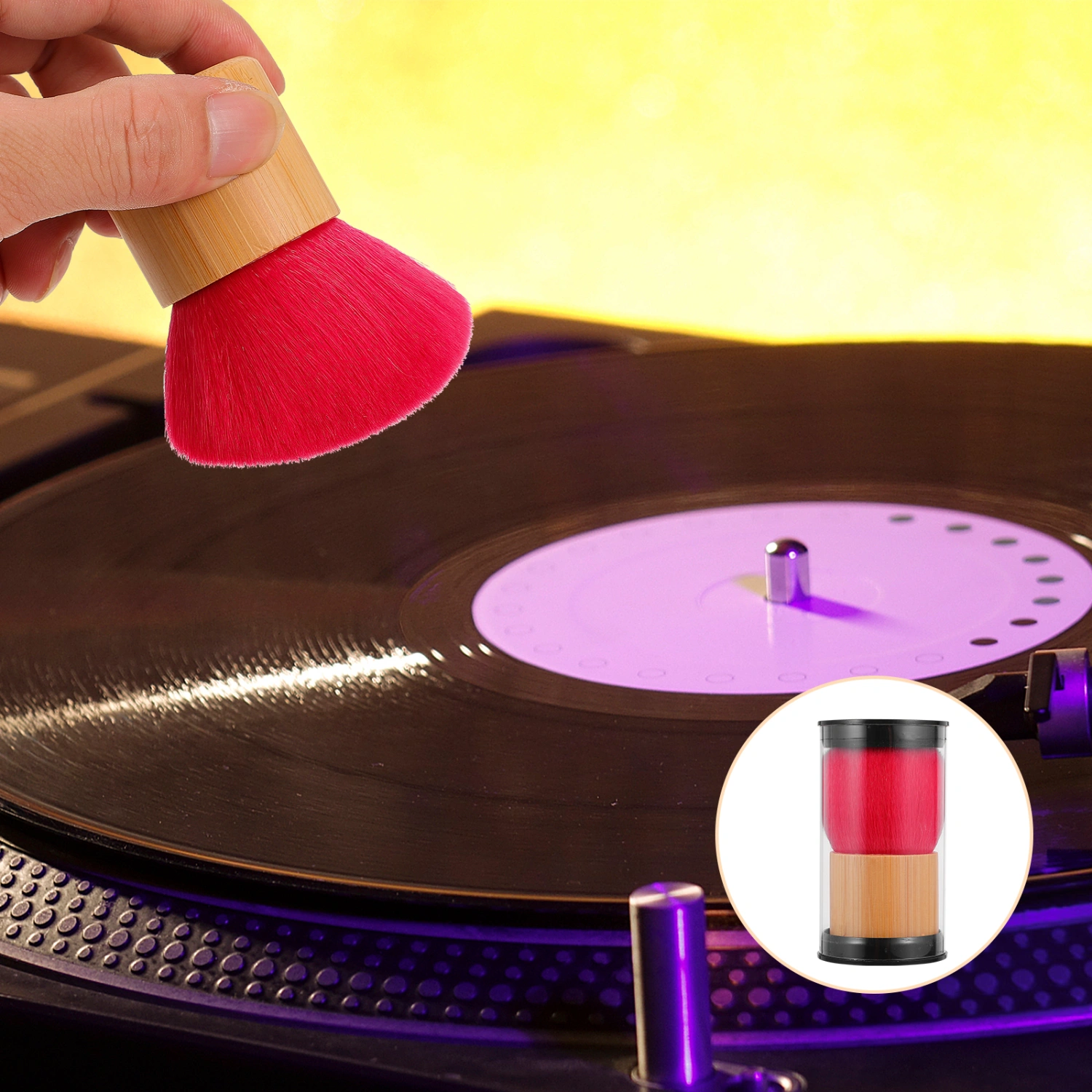 Vinyl Record Cleaning Brush Dust Brush Cleaner Anti-Static Vinyl Record Brush