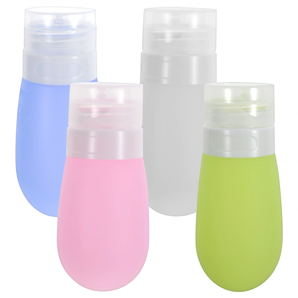 4Pcs Travel Bottles Silicone Shampoo Bottles Silicone Squeezable Bottles Empty Lotion Containers(80ml)