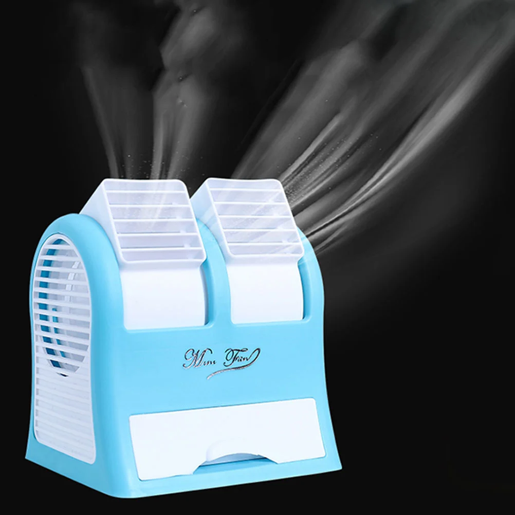 1Pc Mini Portable Desktop Fan Air Conditioner Air Cooler Fans Handle Cooler for Home Office  (Blue)
