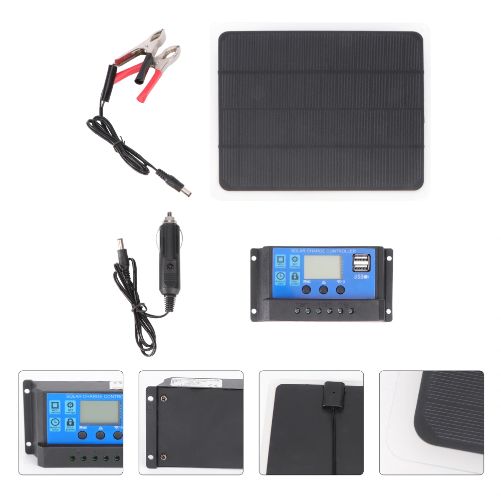 1 Set Portable Solar Panel 20W Solar Battery Charger Solar Controller Charger