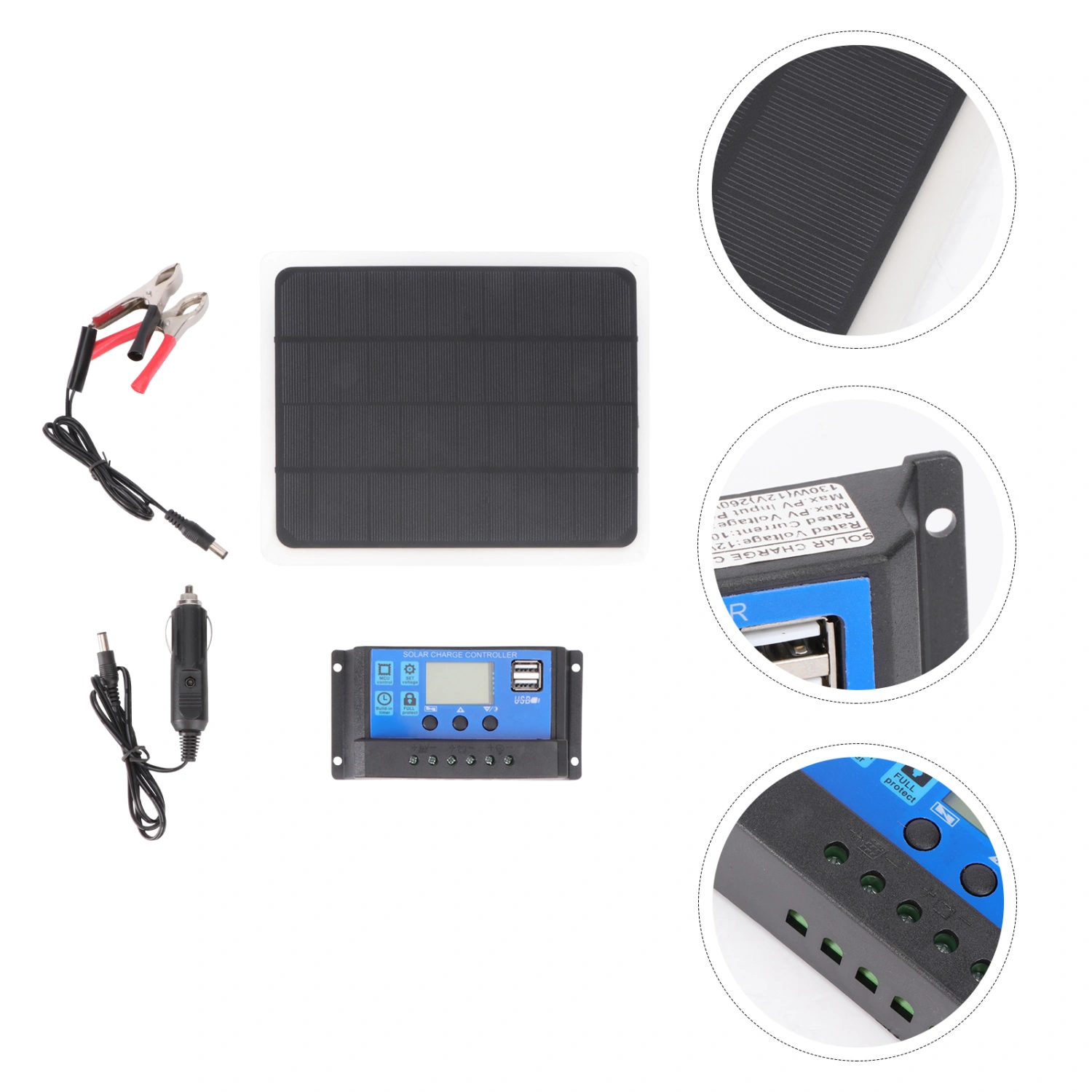 1 Set Portable Solar Panel 20W Solar Battery Charger Solar Controller Charger