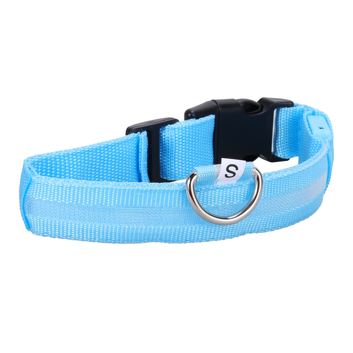 LED Light Pet Ring Luminous Dog Collar Pet Cat Collar Personalized Collars (Blue, Charging Style, S)