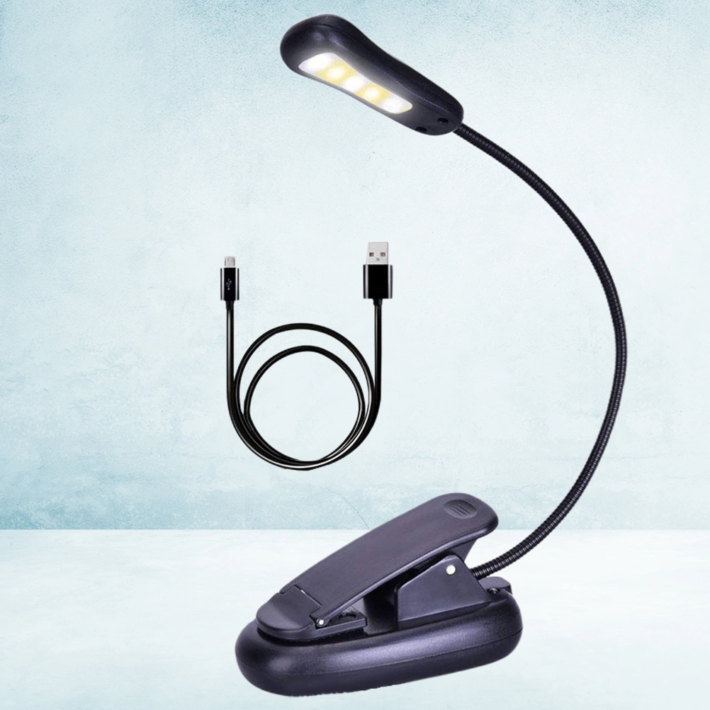 1Pc 3 Light Color 9 Levels Adjustable Small Desk Lamp Bedroom Desk Pprotecting Eye Desk Lamp with USB Without Battery
