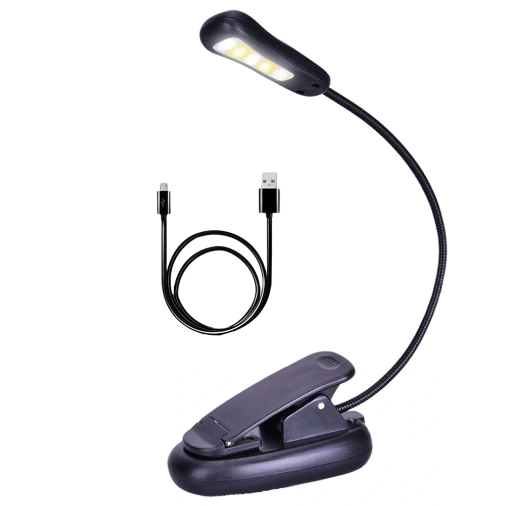 1Pc 3 Light Color 9 Levels Adjustable Small Desk Lamp Bedroom Desk Pprotecting Eye Desk Lamp with USB Without Battery