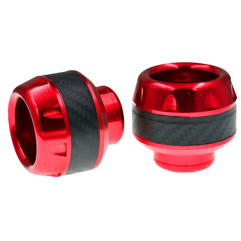 1 Pair Motorcycle Front Fork Cup Aluminum Alloy Reduction Crash Sliders Wheel Protector for Motorcycle Electric Moped (Red)