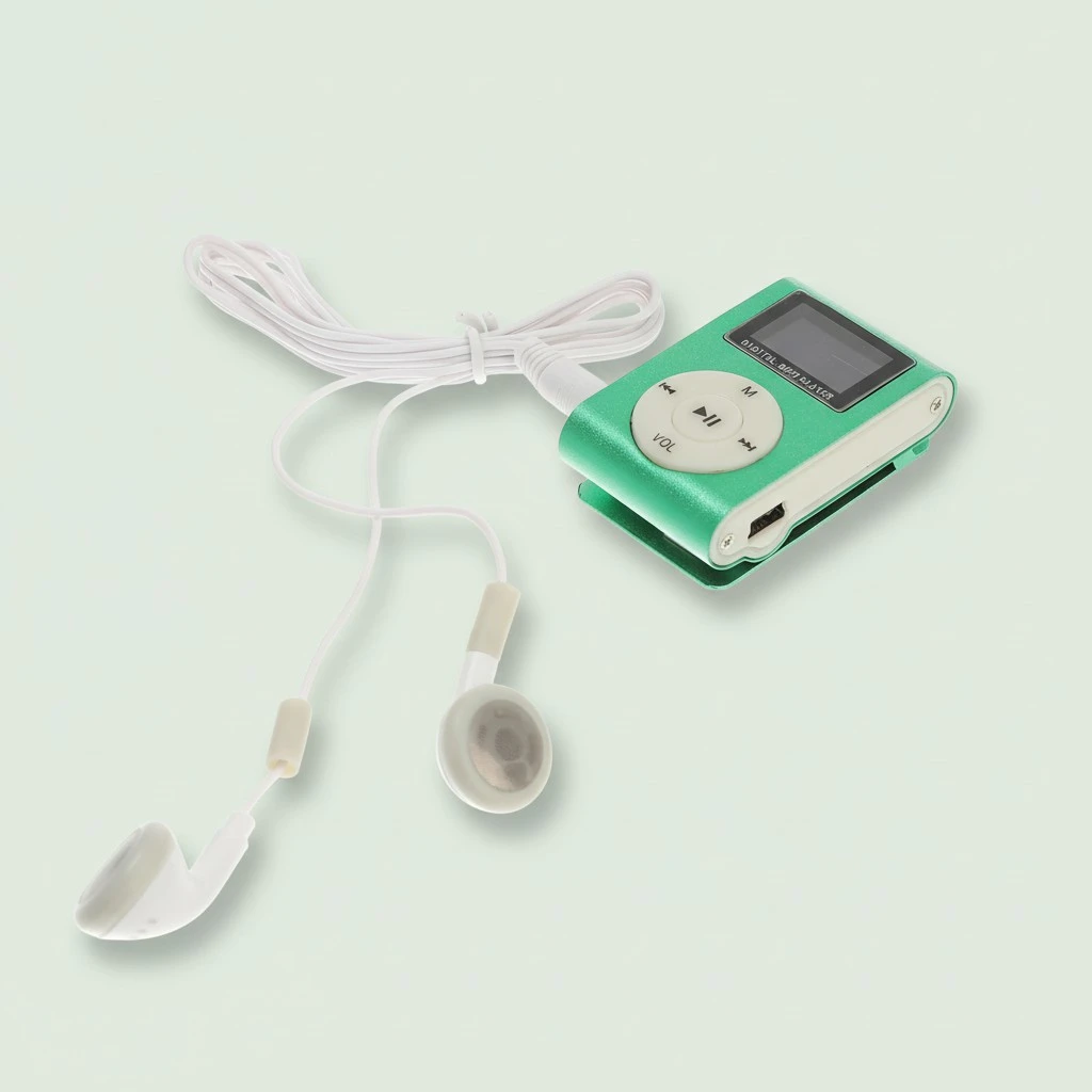 Clip Sports MP3 Player Micro Slot USB Port Portable Digital Media Player (Green)