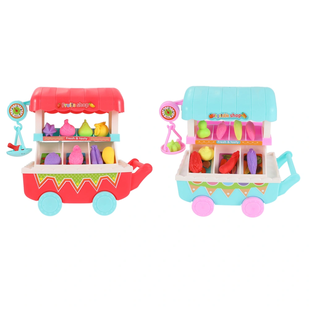 2 Sets Kids Simulation Shopping Cart Toys Electric Musical Light Toy Trolley