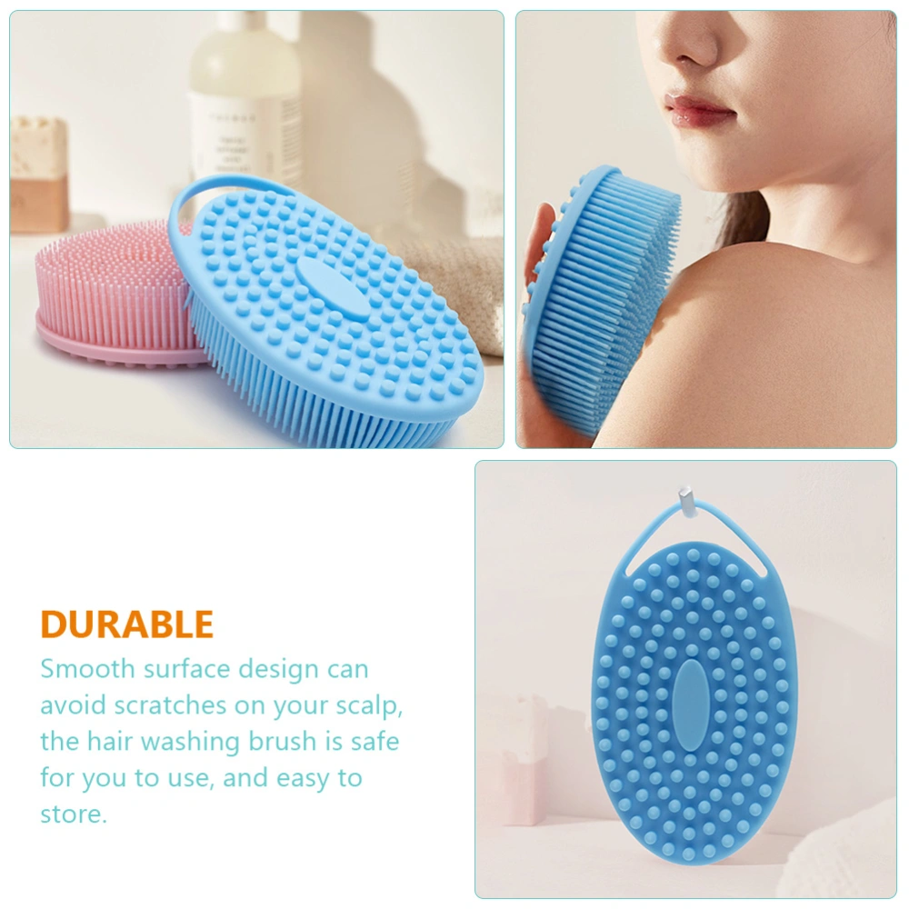 2pcs Silicone Body Cleaning Brush Silicone Bathing Brush Silicone Double-faced Shower Scrubber