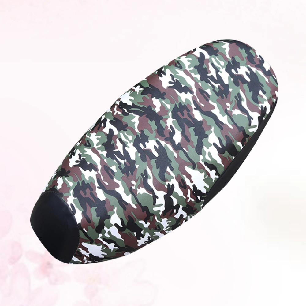 PU Leather Waterproof Cycling Scooter Seat Pad Comfortable Motorcycle Saddle Cover Seat Cushion Protector- Size XXL (Camouflage Green)