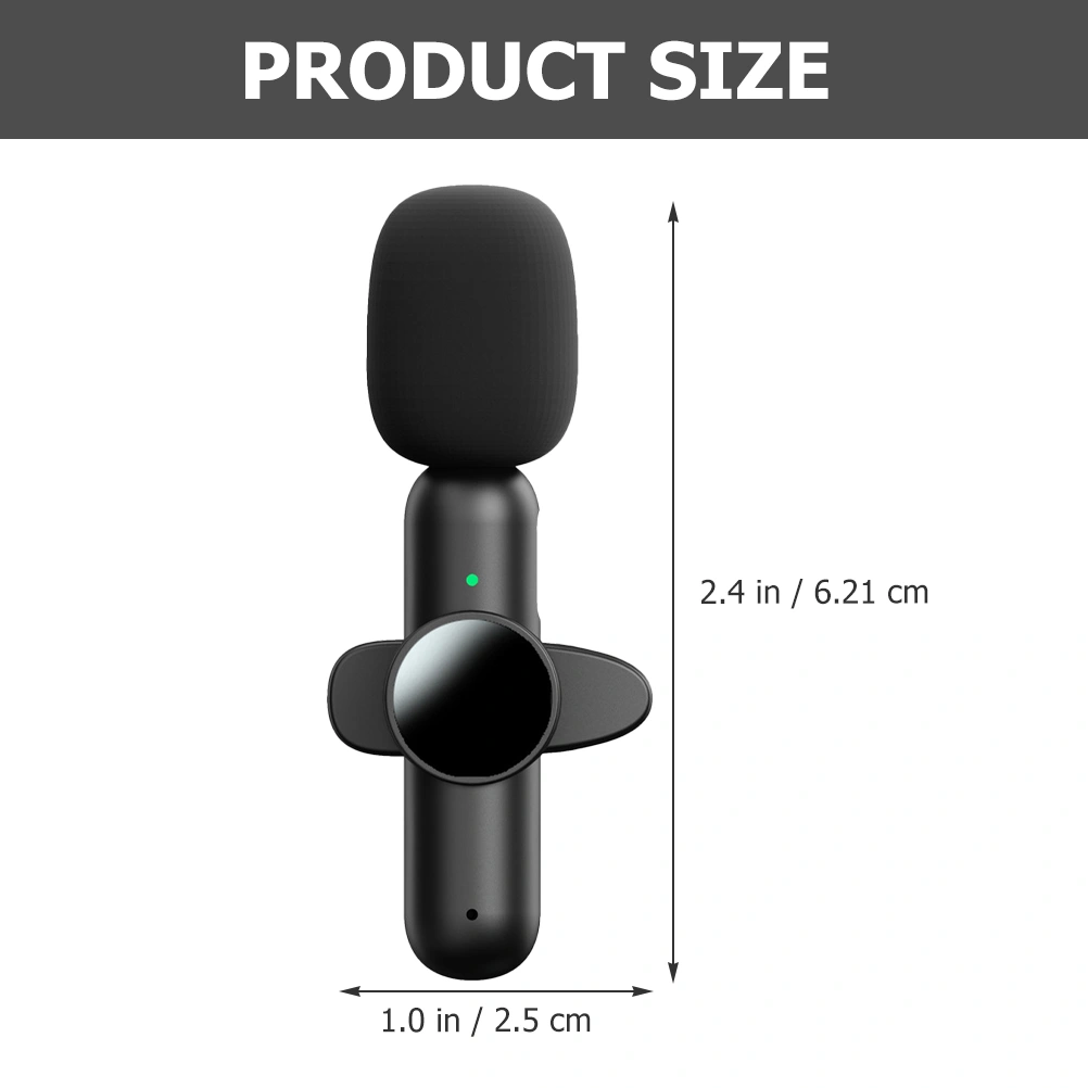 1 Set of Wireless Microphone2.4G Professional Lapel Mic Wireless Mic for Video Recording