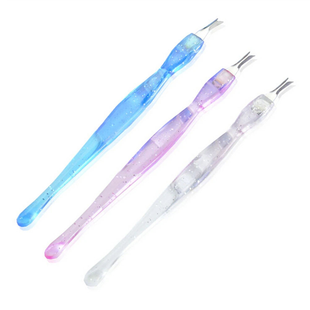 12pcs Nail Art Tools Pedicure Cuticle Trimmer Remover Pusher Dead Skin Callus Removal Fork (Blue, White and Red)