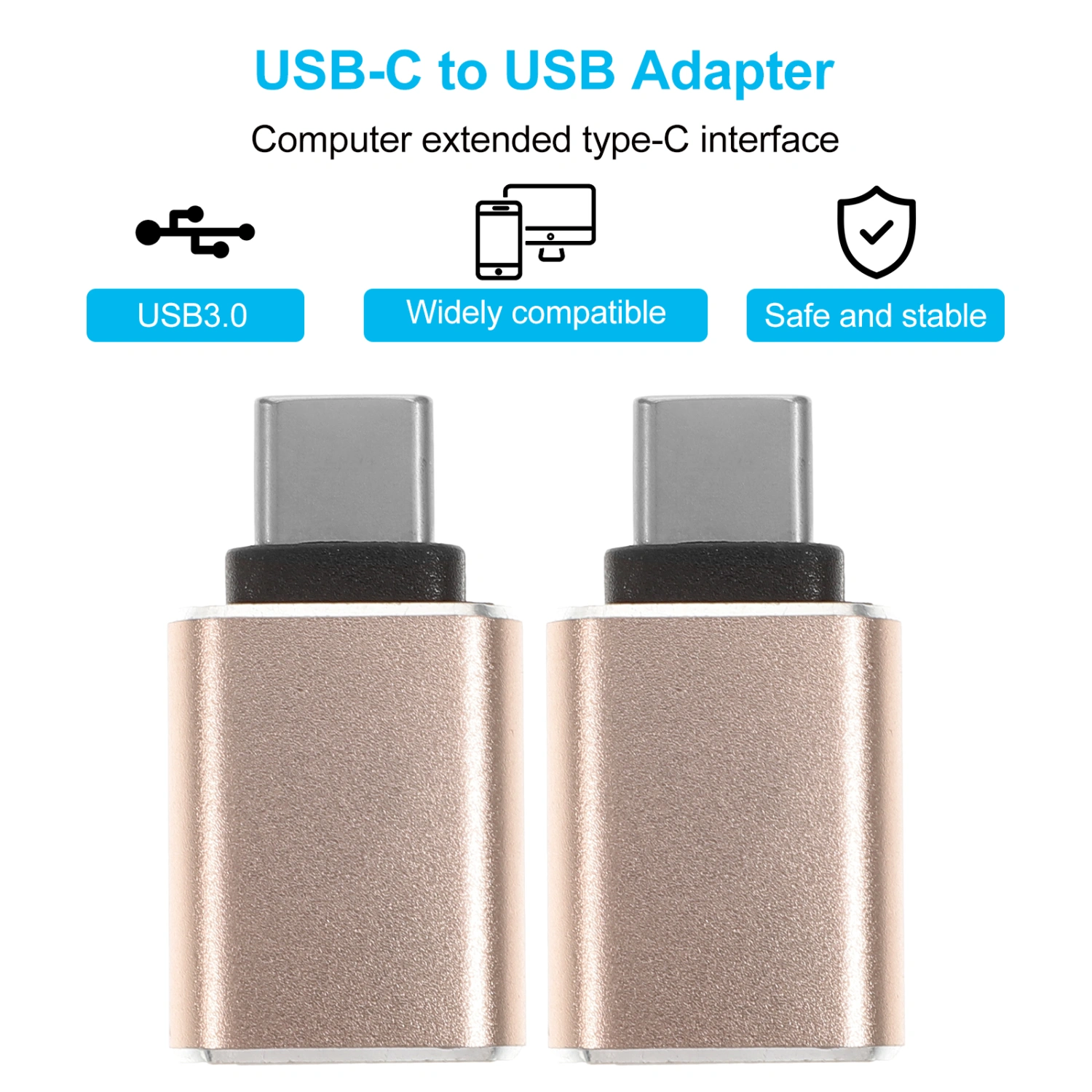 3pcs Durable Adapters Usb3.0 To Type C Connectors Usb3.0 To Type C Adapters