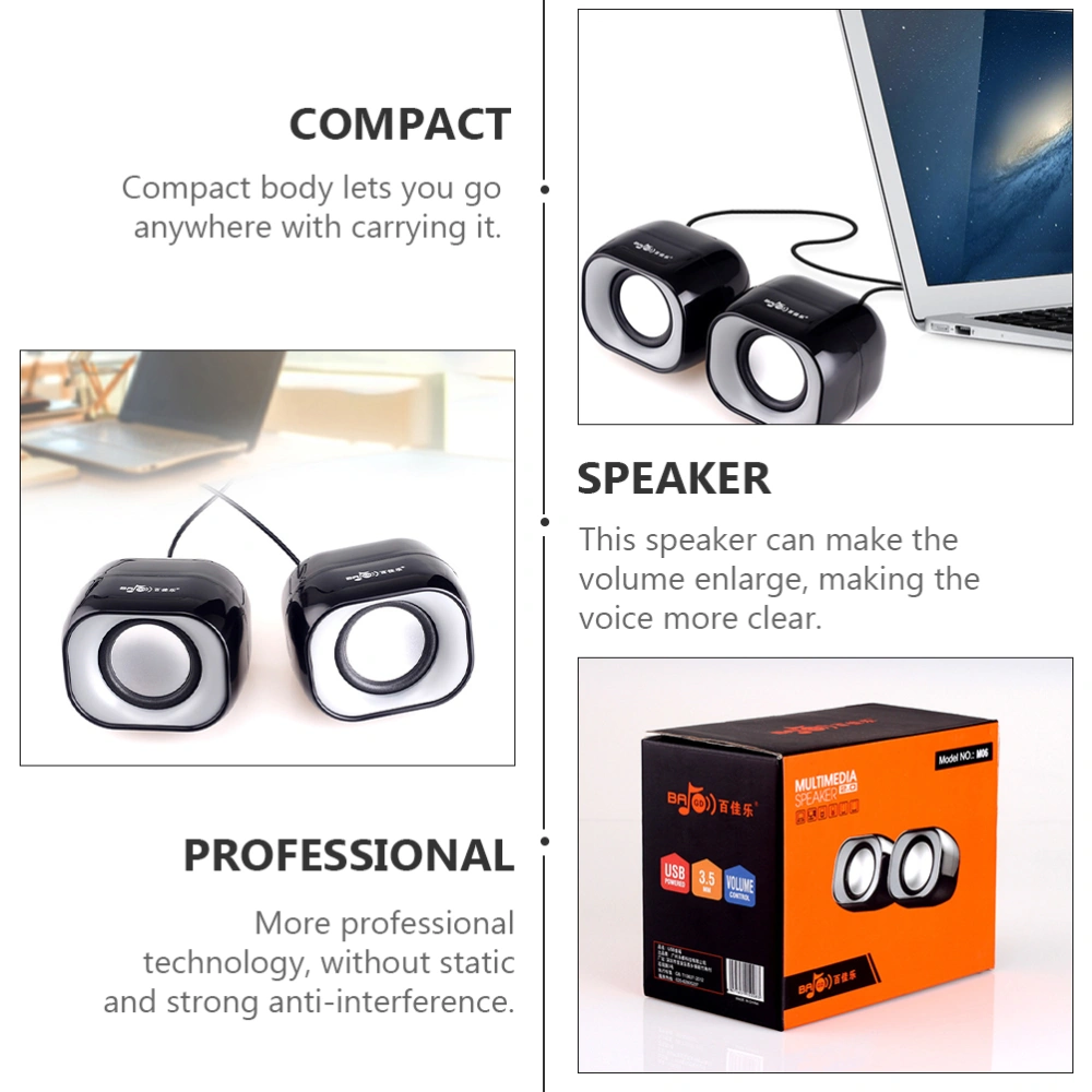 1 Pair USB Computer Mini Speaker Professional Laptop Speaker Mini Laptop Speaker