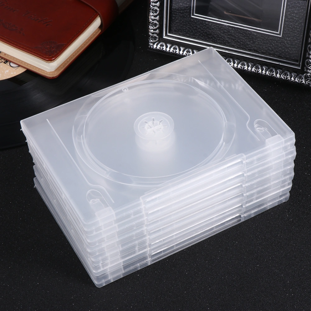 6PCS CD Storage Box Transparent DVD Case CD Package Portable for Home Cinema - Double Disc