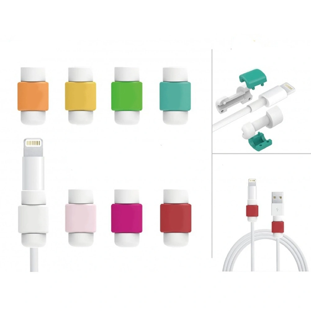 4pcs Recharging Cable Protector Saver USB Cable Saver Protective USB Cable For iPhone5, 5s, 6, 6s (Green)