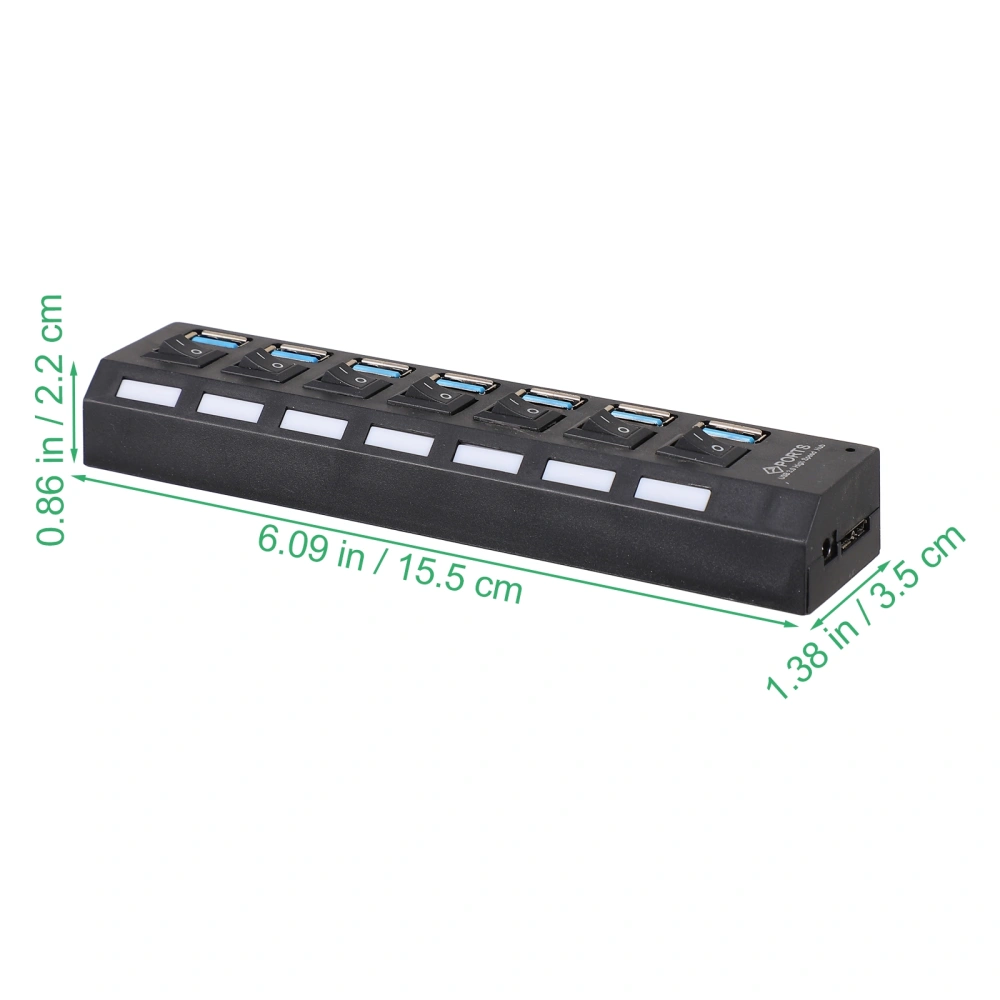 USB Hub Expansion Transfer Adapter 7 Ports Laptop Computer Accessories US Plug