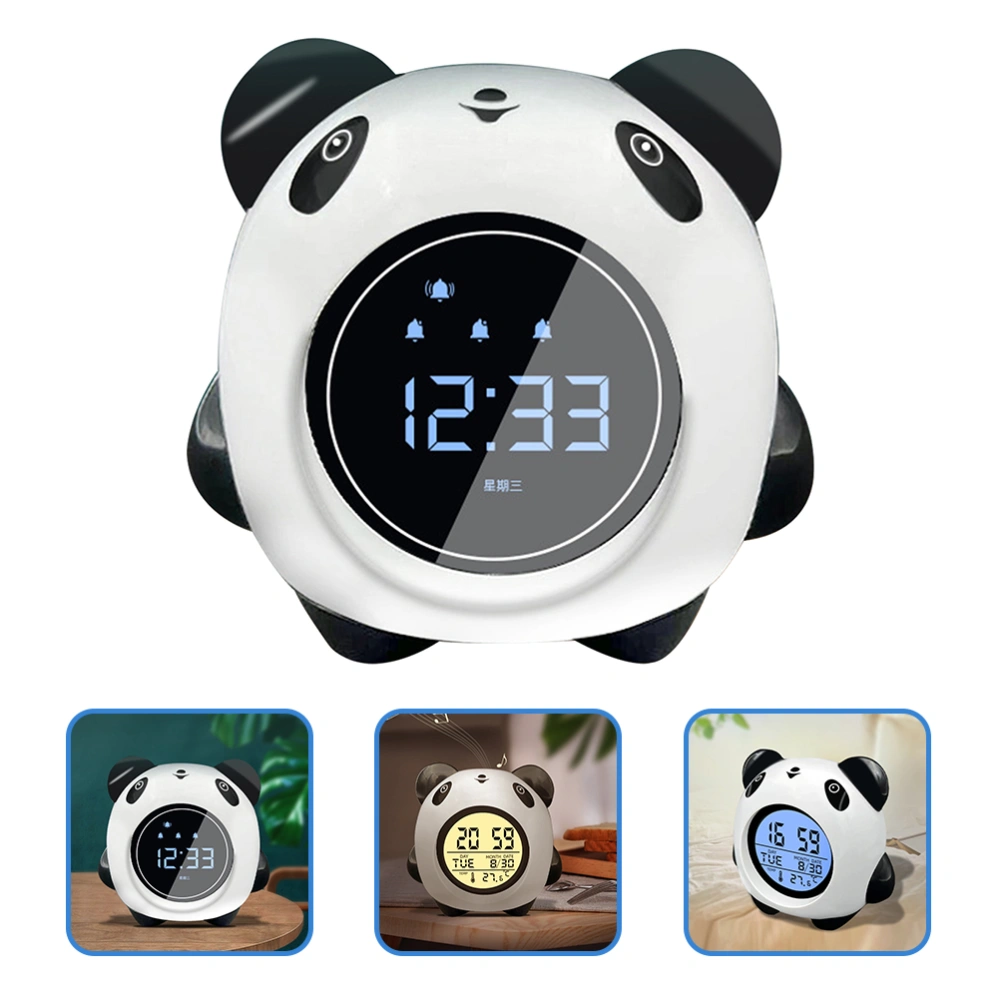 Panda Shape Alarm Clock Toddler Alarm Clock Calendar Weather Display Alarm Clock