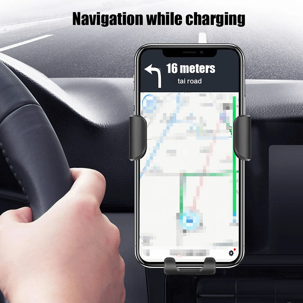 Universal Intelligent Car Wireless Phone Charging Bracket Phone Support QI Multifunctional Phone Holding Rack (Black)