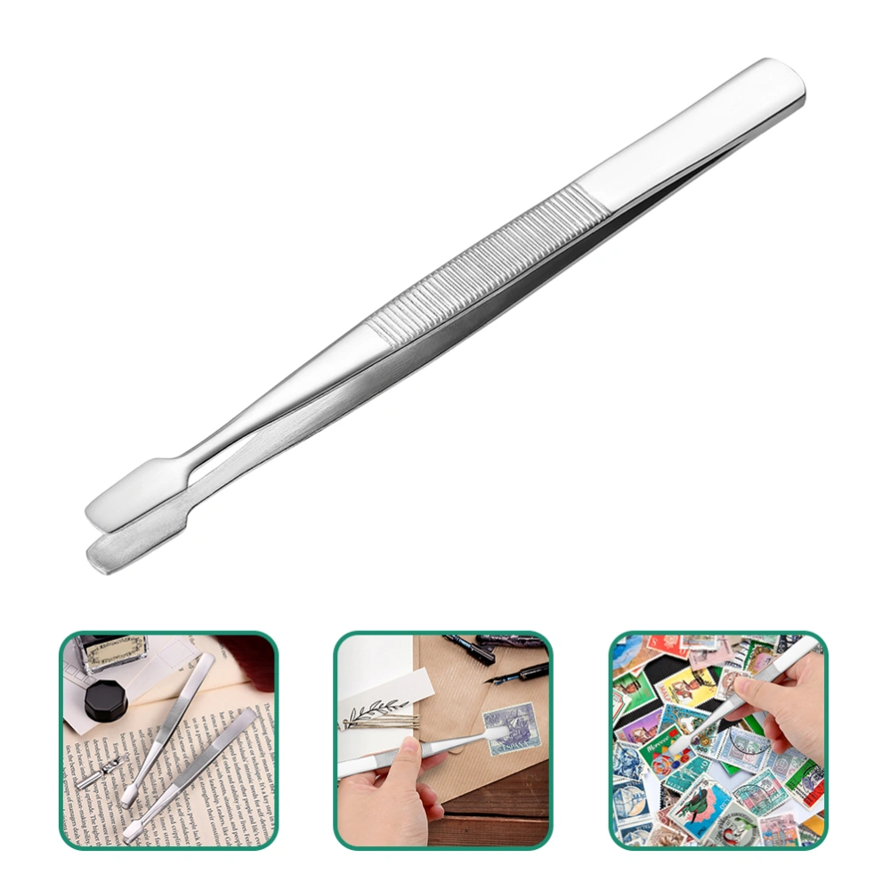 15Pcs Stamp Tongs Stainless Steel Stamp Tweezers False Eyelashes Tweezers Stamps Collection Tools