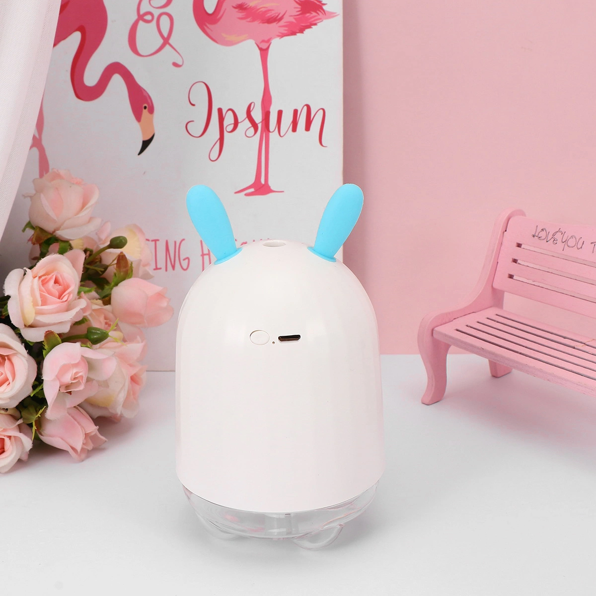1Pc Rabbit Design USB Humidifier Night Light Mini Mist Maker Aroma Diffuser Air Purifier for Office Home