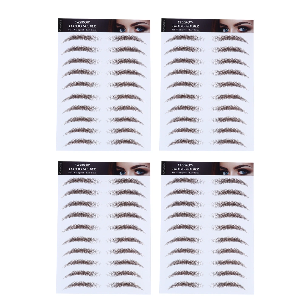 4pcs 6D Hair-Like Eyebrows Grooming Sticker False Eyebrows Sticker for Girl