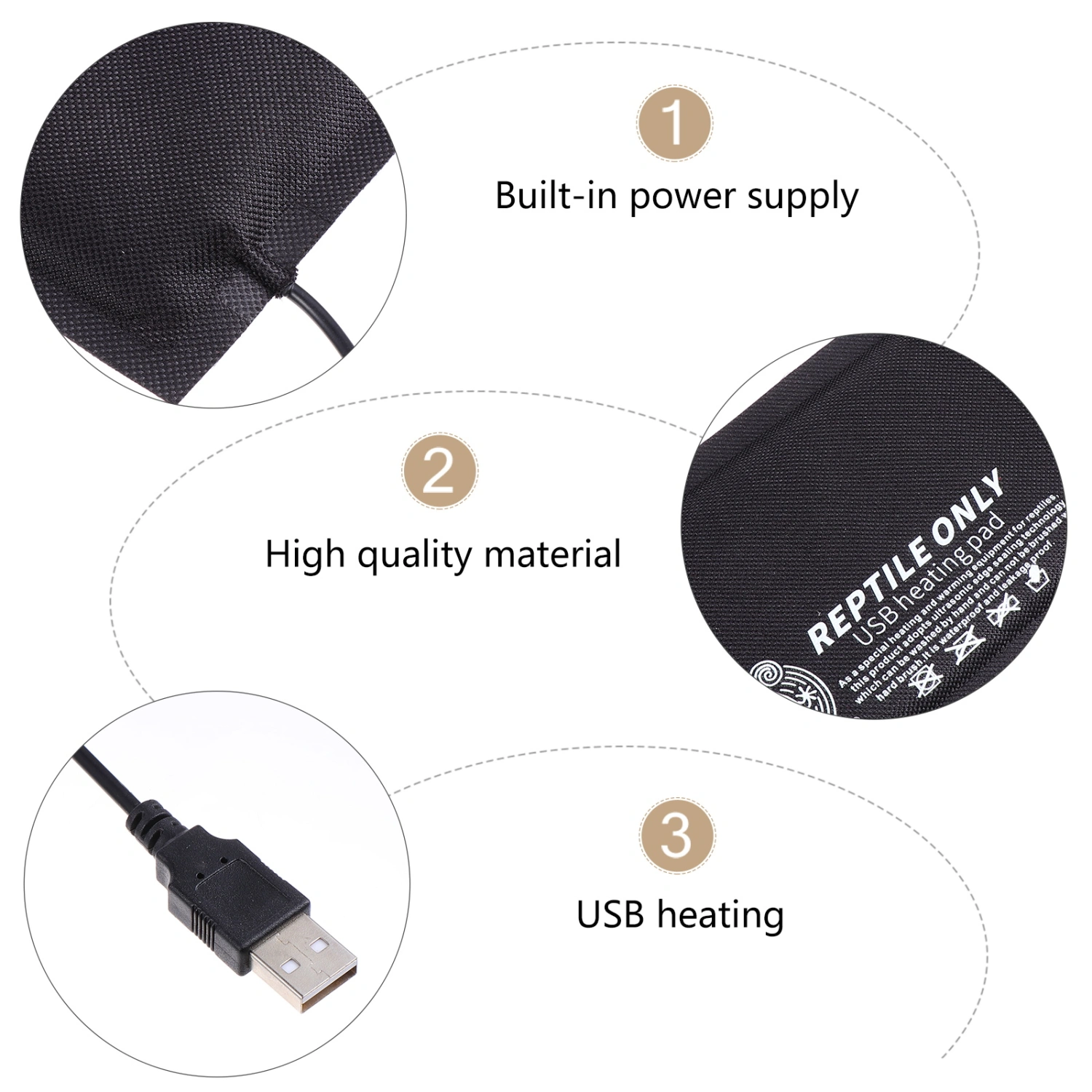 USB Reptile Heating Pad Reptile Under Tank Heater for Snake Lizard Turtle