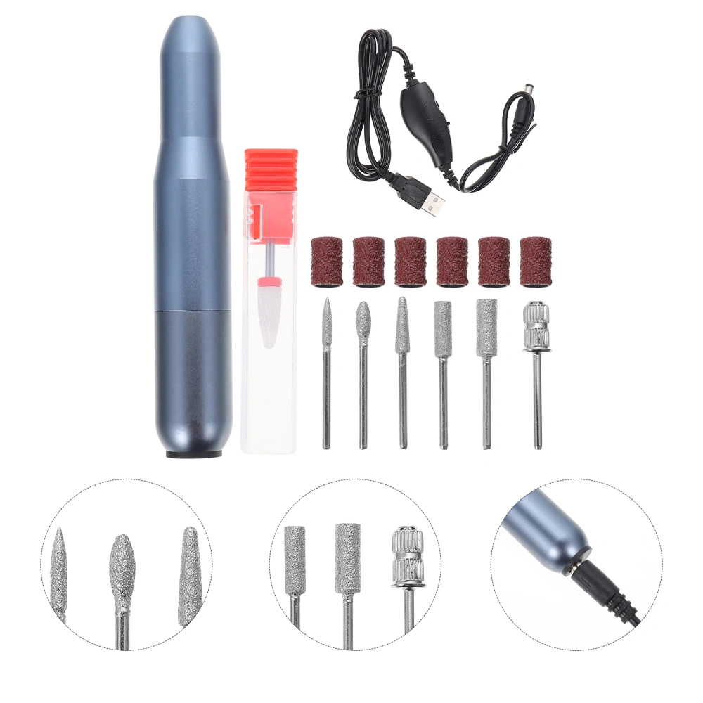 1 Set Nail Drill Kit Practical Nail Art Grinder Machine Kit Portable Nail Grinder