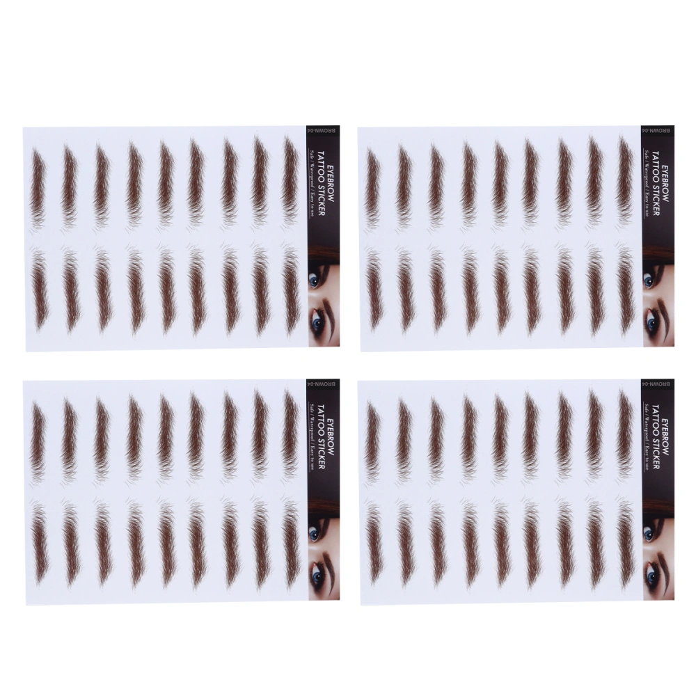 4pcs 6D Hair-Like Eyebrows Grooming Sticker False Eyebrows Sticker for Girl