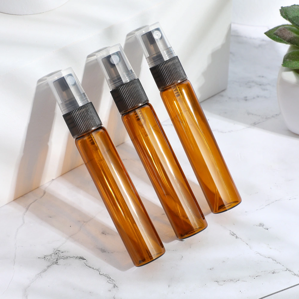 Beaupretty 10 Pcs Spray Bottles 10ml Small Glass Bottles Empty Perfume Liquid Dispensers for Makeup and Skin Care (Brown)