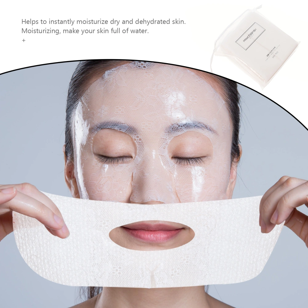 200Pcs Disposable Stretchable Facial Mask Paper DIY Facial Mask Sheet (White)