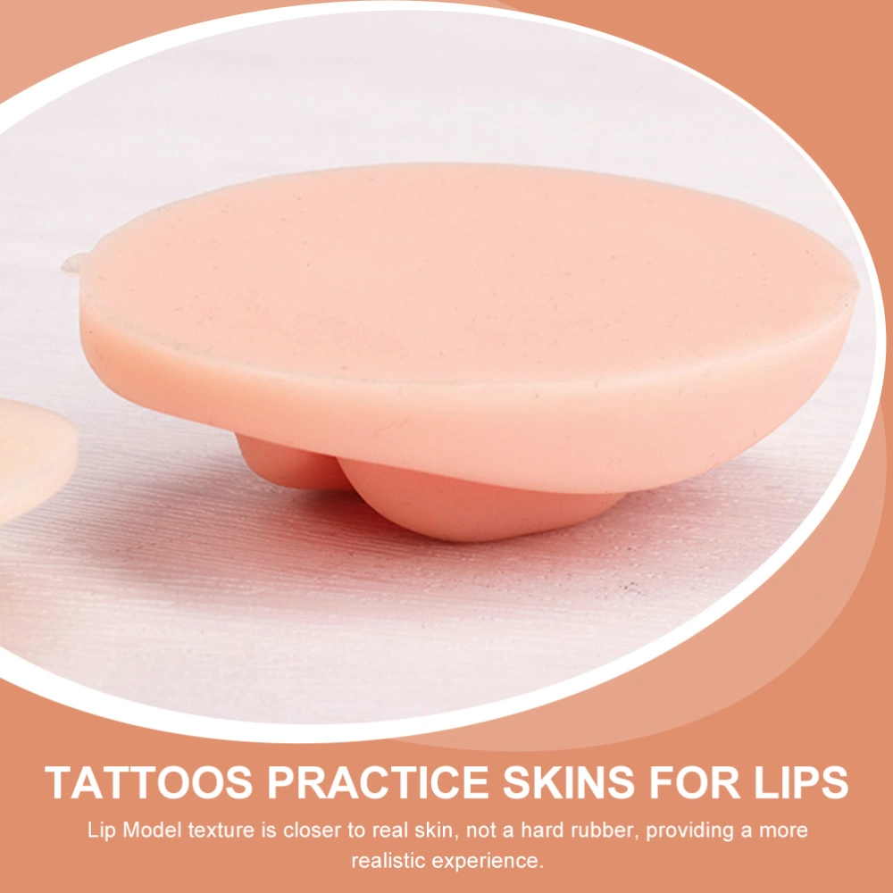 4pcs Silicone Lip Piercing Models Portable Tattoos Lips Silicone Fake Skin