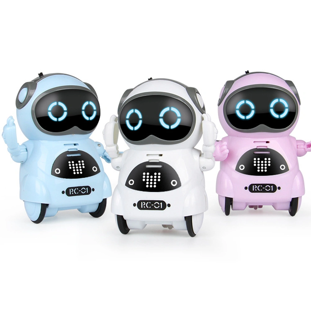 Intelligent Mini RC Robot Toy Talking Sound Control Walking Dancing Singing with LED Light for Kids (Pink)