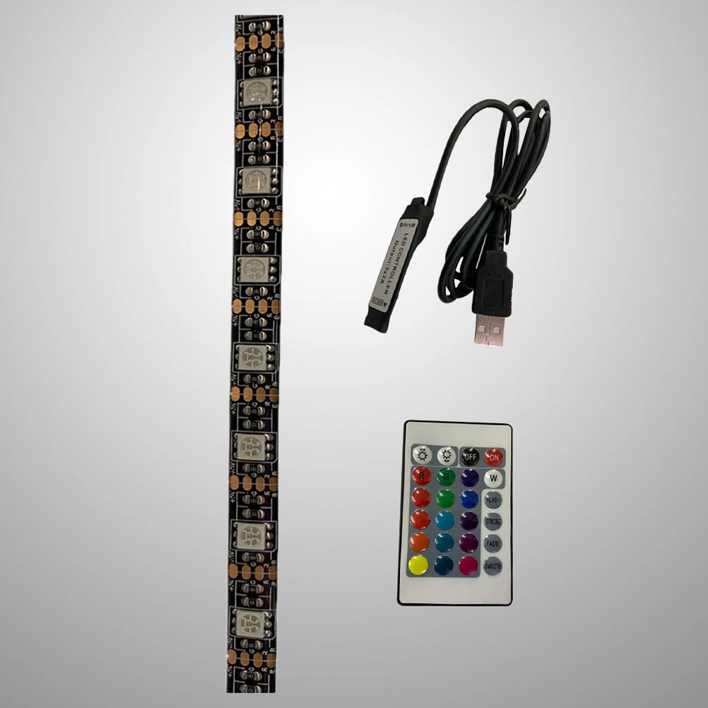 2 Meters 5V 5050 60 LEDs RGB LED Strip Lights Flexible Tape Lights with5 Meters 5V 5050 60 LEDs RGB LED Strip Lights Flexible Tape Lights with 24 Key IR Remote Controller 44 Key IR Remote Controller