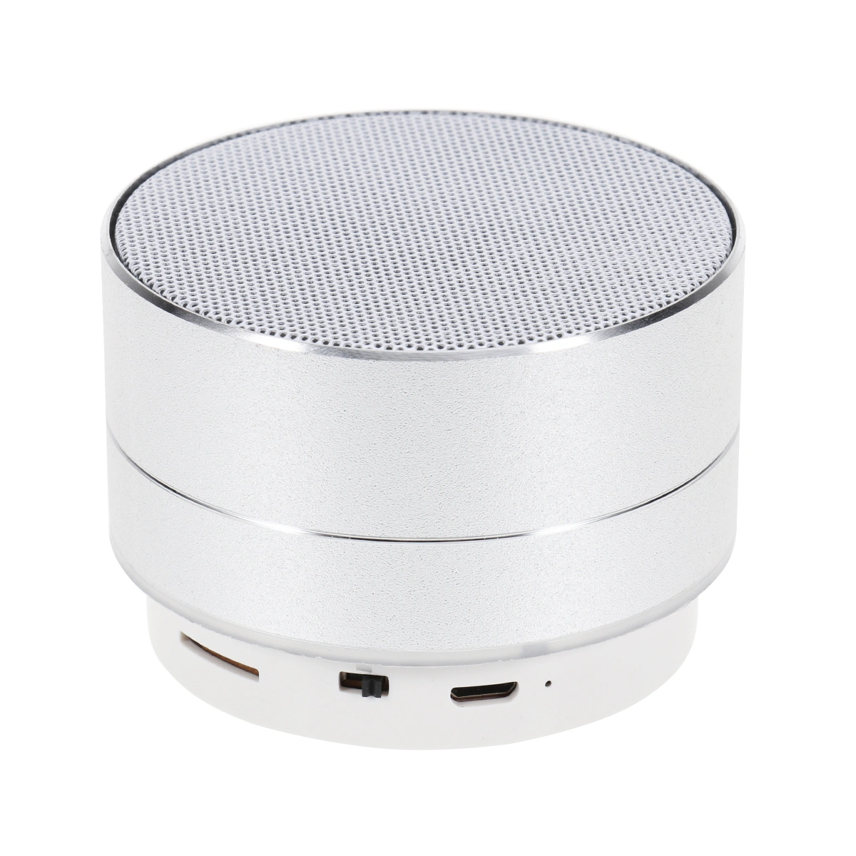 Aluminum Alloy WirelessSpeakers Outdoor portable Mini Metal Speaker with LED Lights Support TF FM Radio (Silver)