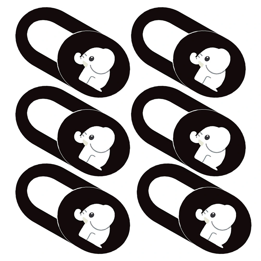 6pcs Camera Cover Slide Elephant Pattern Privacy Protection Webcam Cover Slide