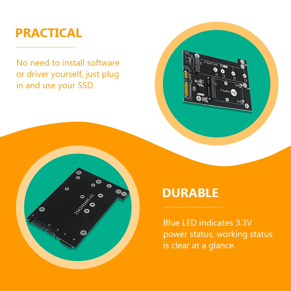 mSATA Adapter mSATA M.2 B-key to Dual SATA 3.0 Converter Computer Accessory