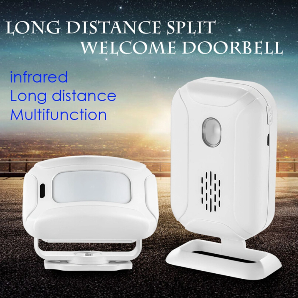 Wireless Welcome Doorbell Home Security Alarm Wireless Infrared Doorbell PIR Motion Sensor Detector Alarm Visitor Guest Entry Doorbell Chime with Remote LED Indicators Easy to Install Great for Home Security Protection