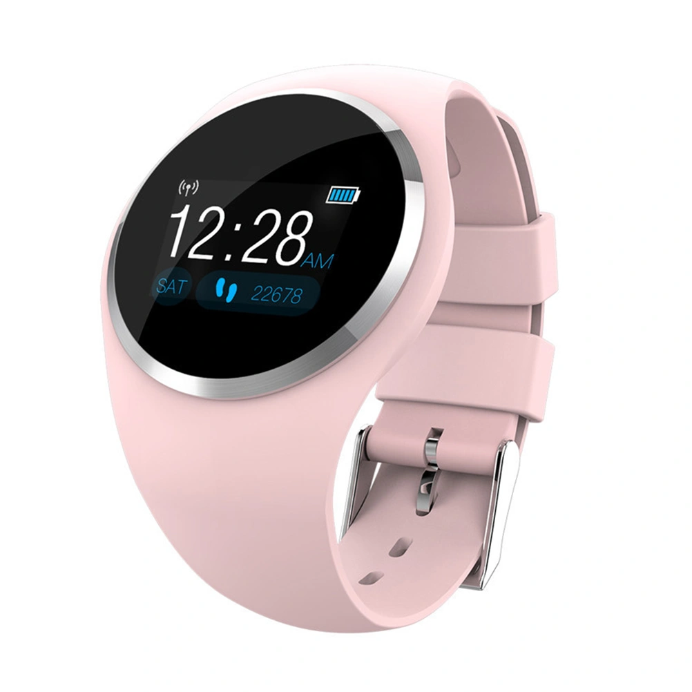Smart Watch Heart Rate Sleeping Detection Waterproof for Android IOS (Pink)