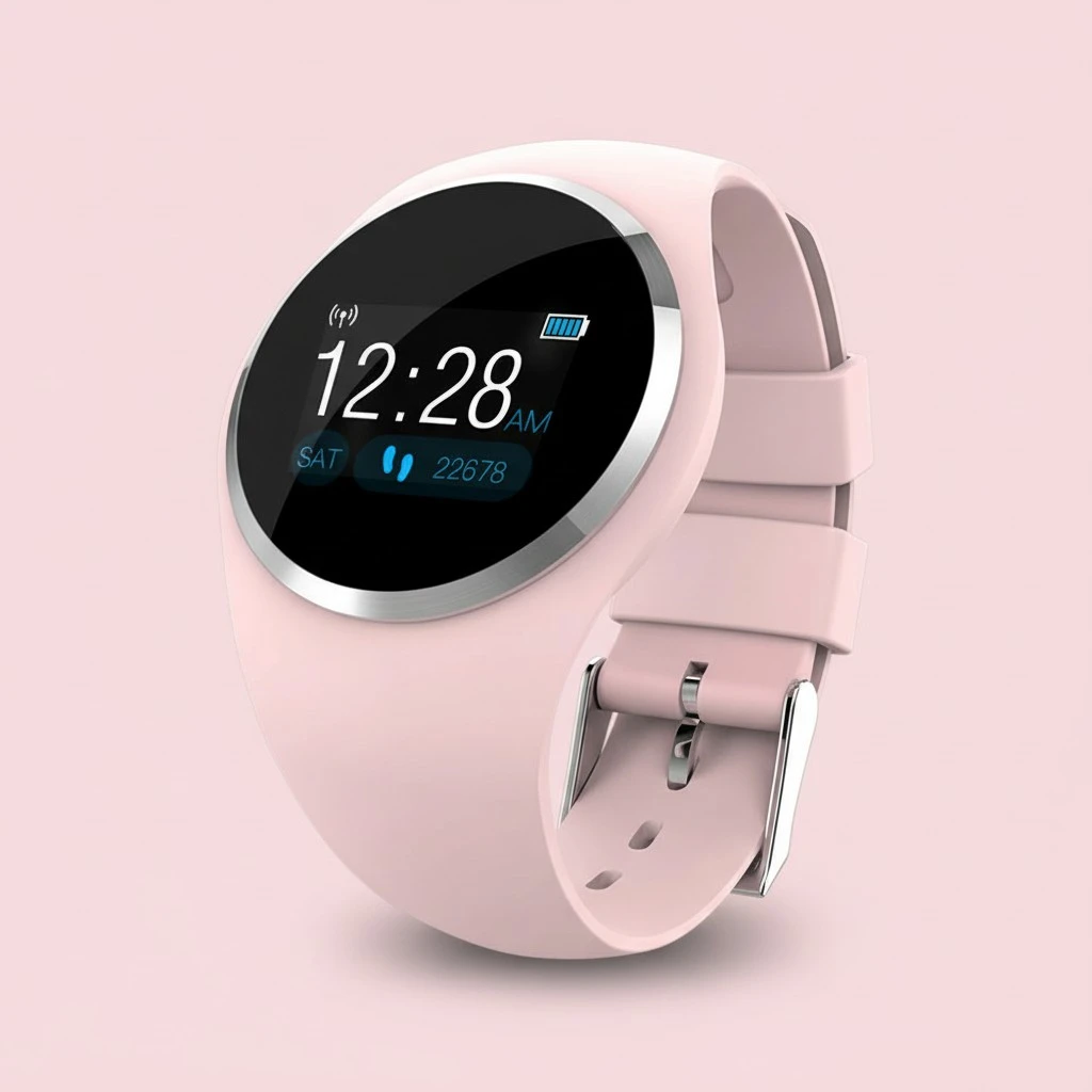 Smart Watch Heart Rate Sleeping Detection Waterproof for Android IOS (Pink)