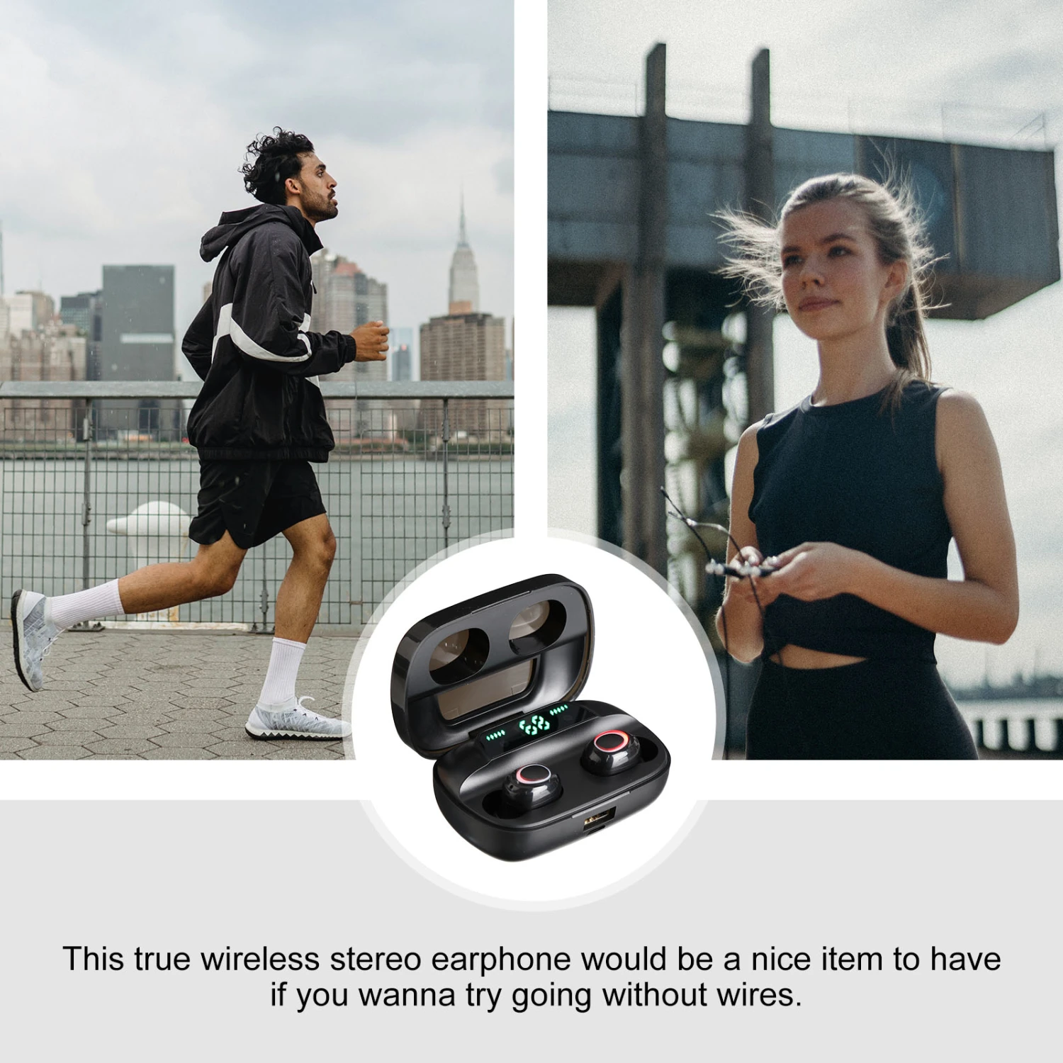 1Pc S11 TWS Wireless Earphones Mini Wireless Earpiece True Wireless Stereo Earphone High Capacity Earphones (Black)