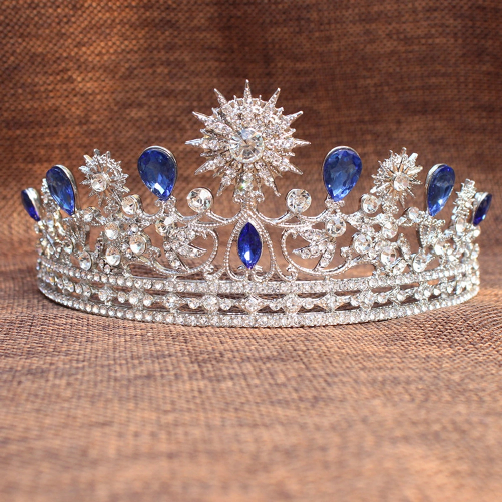 Wedding Prom Bridal Crown Rhinestone Crystal Decor Headband Veil Tiara