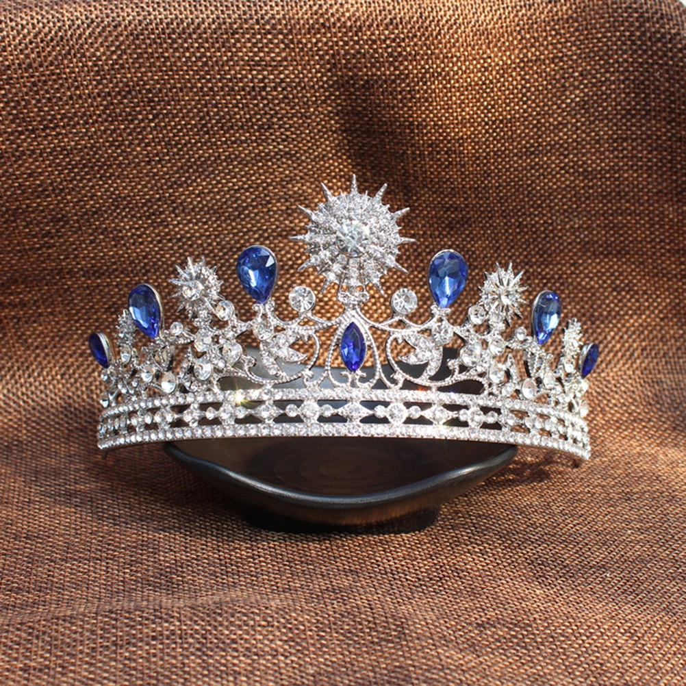 Wedding Prom Bridal Crown Rhinestone Crystal Decor Headband Veil Tiara