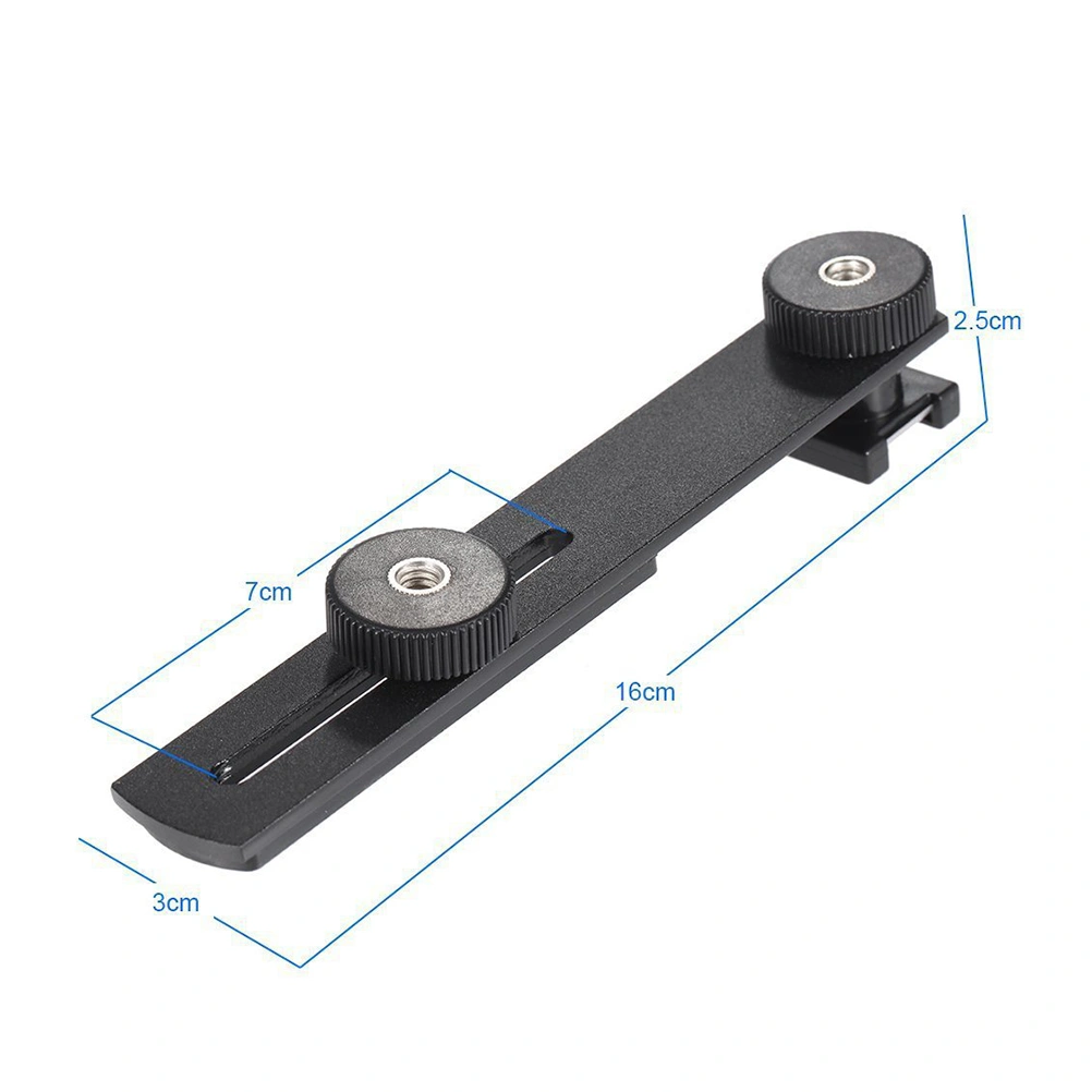 Dual Flash Bracket Tripod Mount for 1/4" Screw Studio Video Light Stand Flashlight Speedlite Camera