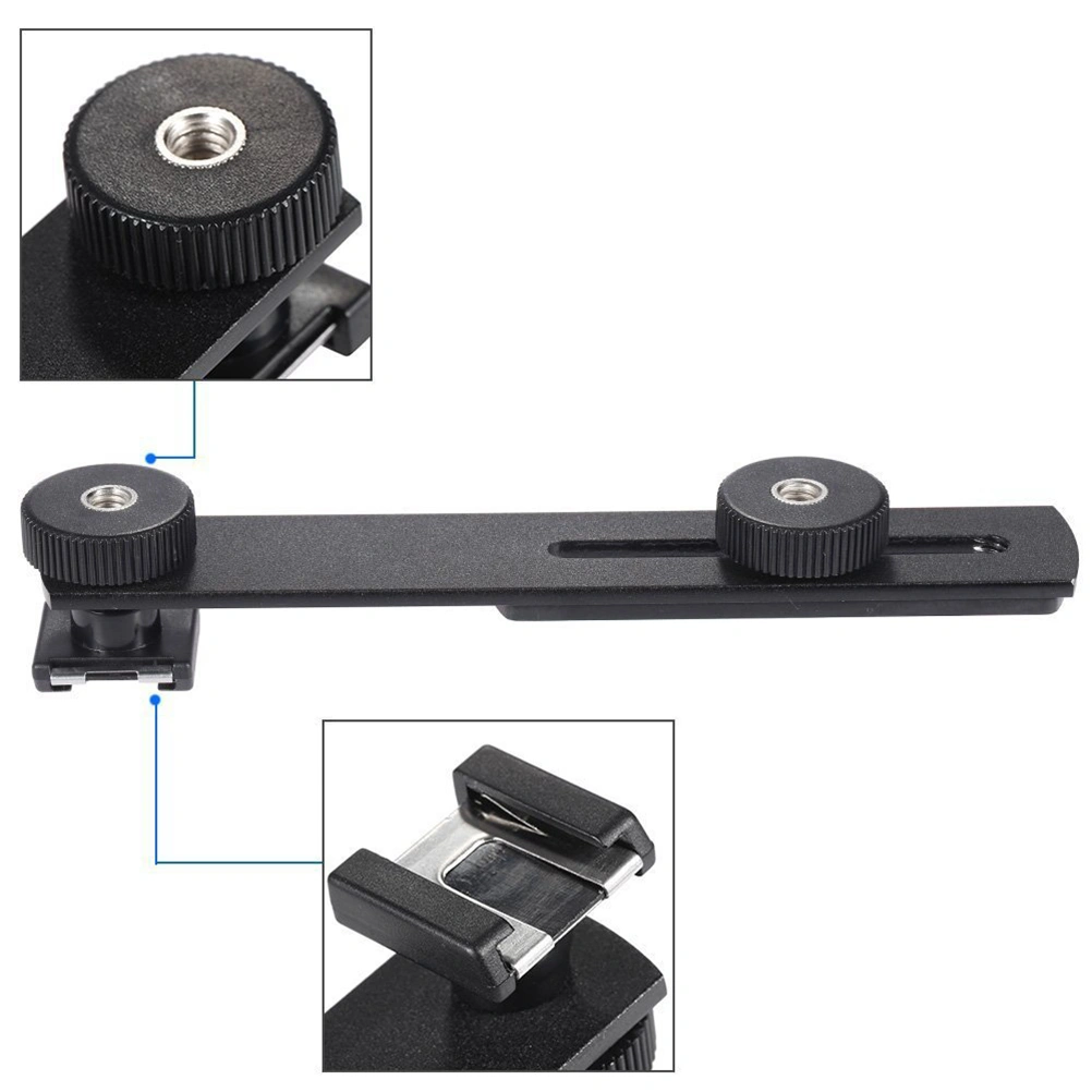 Dual Flash Bracket Tripod Mount for 1/4" Screw Studio Video Light Stand Flashlight Speedlite Camera