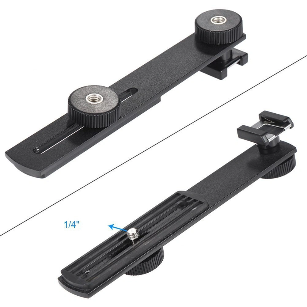 Dual Flash Bracket Tripod Mount for 1/4" Screw Studio Video Light Stand Flashlight Speedlite Camera