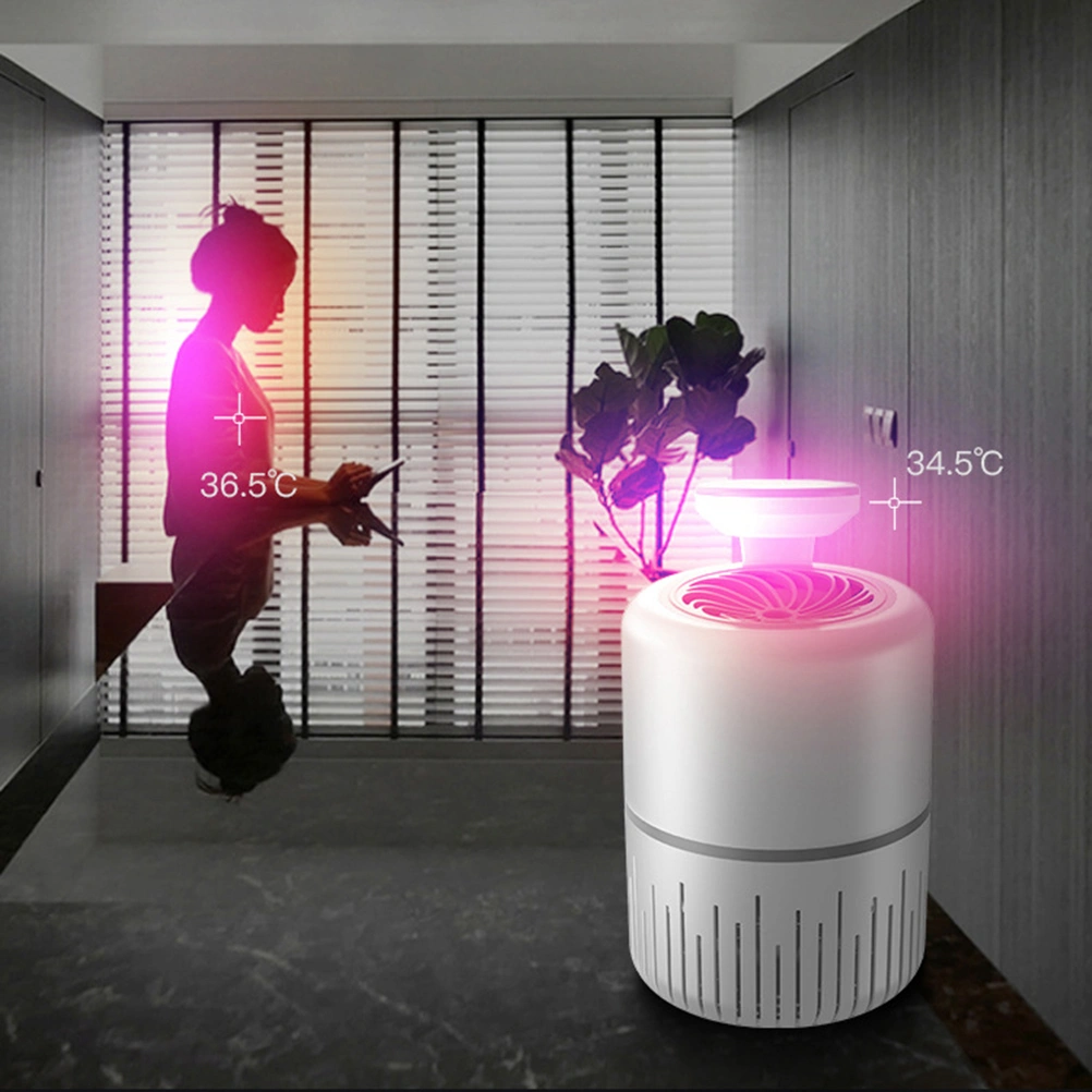 USB Photocatalyst Mute Mosquito Lamp Household LED Inhalation Type Light Mosquito Killer for Home Room (White)