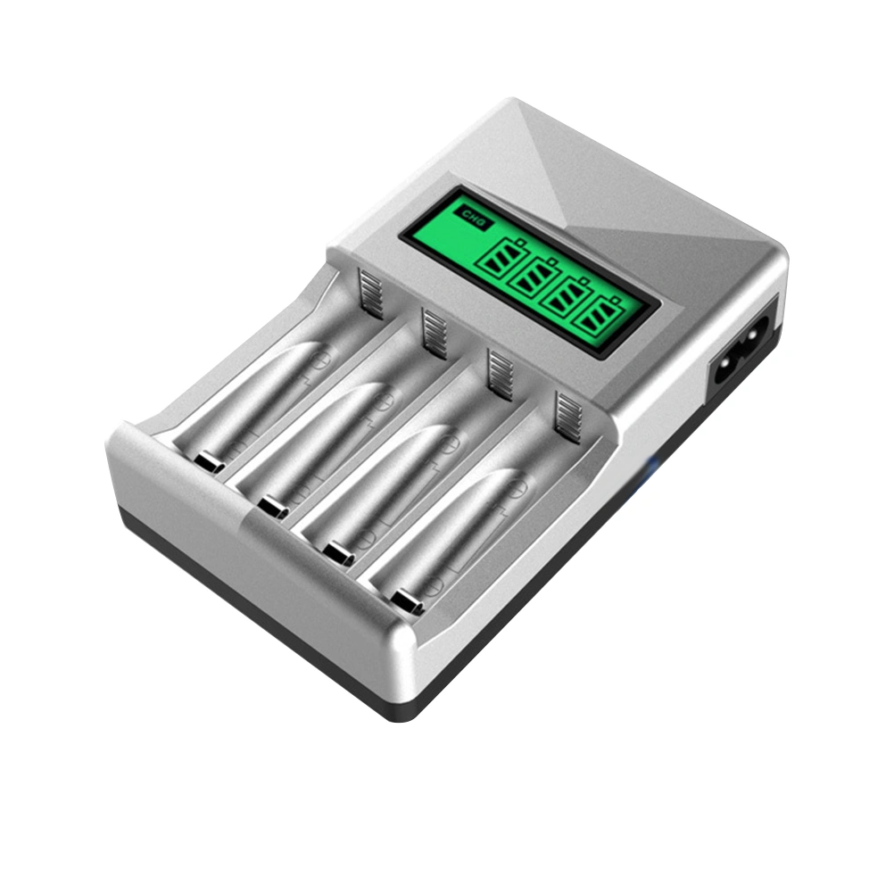 4 Slots AA AAA Battery Charger Smart USB Battery Charger Digital Display with US Plug