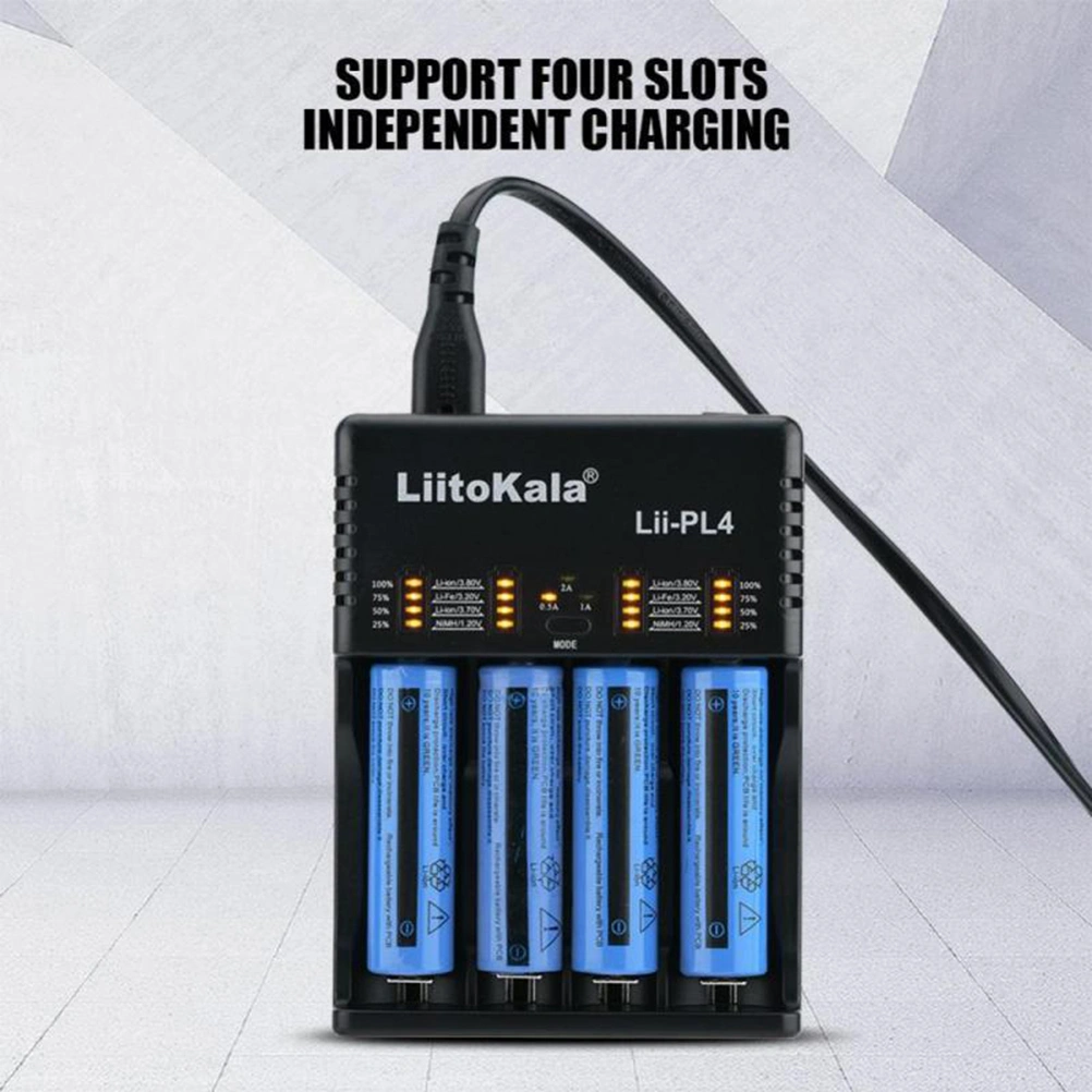 4 Slots Battery Charger LCD Lithium Battery Multi-use Charger Professional Battery Charger for Home Shop with US Plug