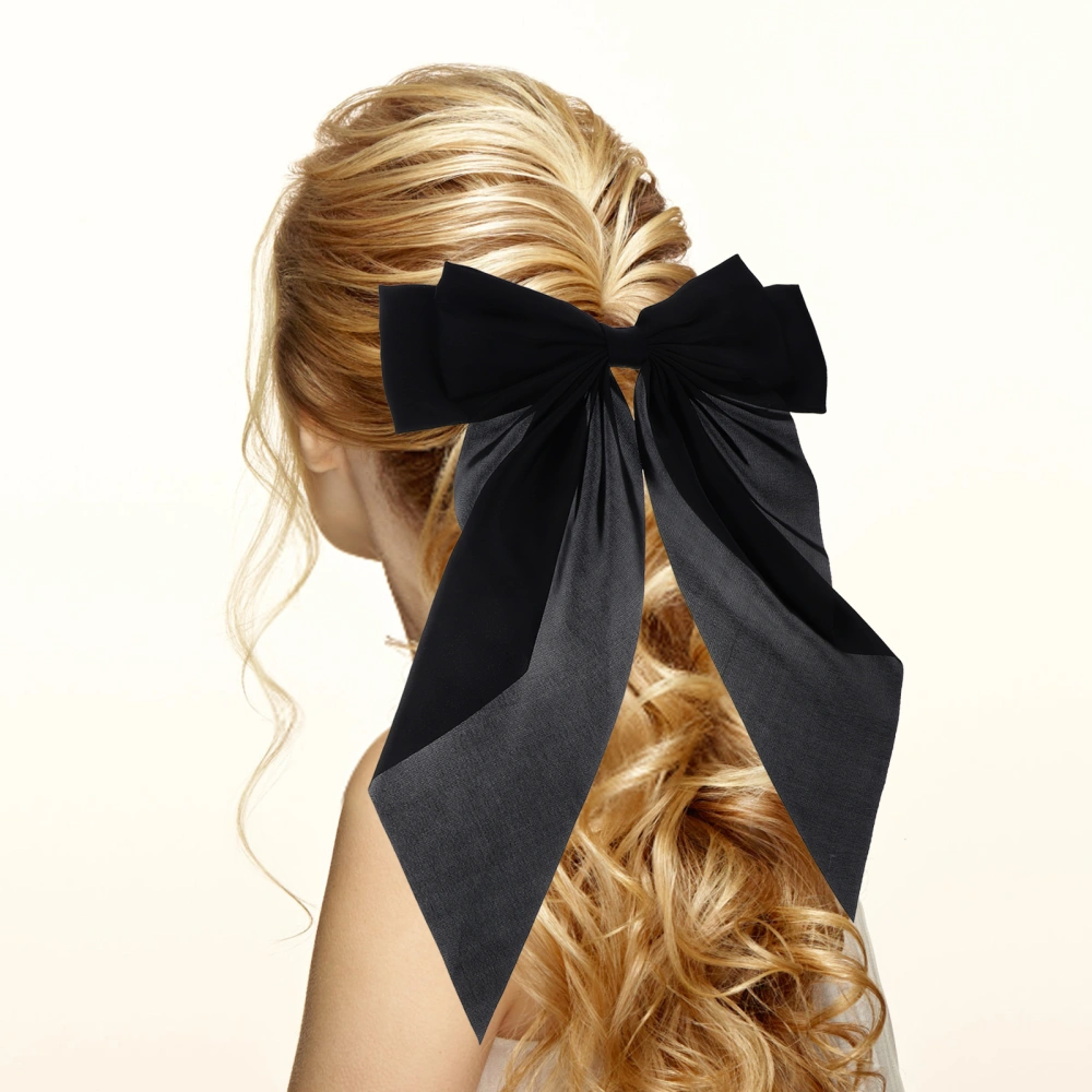 2pcs Silky Hair Barrettes Hair Bow Clip Large Bow Hair Clip Big Hair Bows for Women